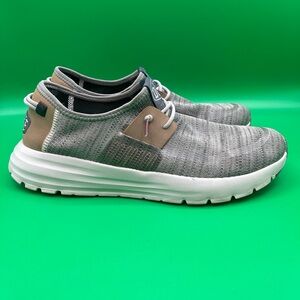 Hey Dude Men's Gray Knit Slip-On Sneakers with White Sole